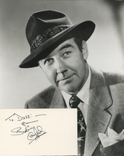 Broderick Crawford- Signed Index Card w/ Photo
