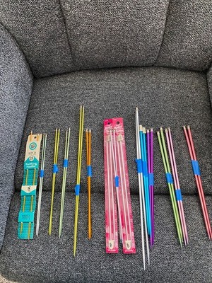 Aluminum Knitting Needles, Various sizes, some doubles