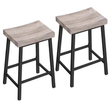 Bar Stools, Counter Height Bar Stools Set of 2, 23.7 Inch Saddle Stools with ...