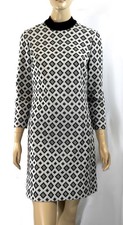 Vintage 70s Mod Go Go Geometric Moc T Poly Shift Dress by Kay Windsor S