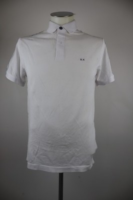 SUN68 Herren Poloshirt Polo Shirt Kurzarm Regular Baumwolle Weiß Vintage