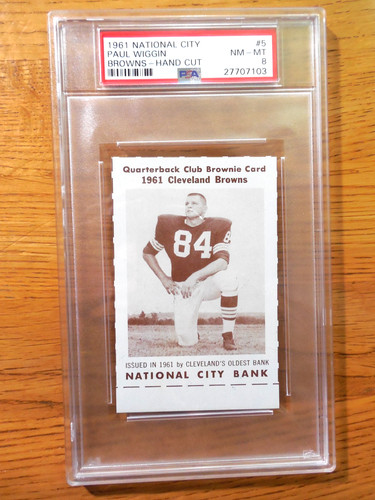 1961 National City Bank Cleveland Browns card PSA 8 HIGHEST Paul Wiggin POP 2