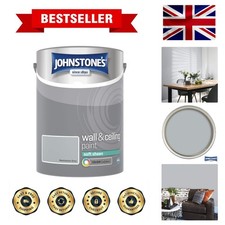 Elegant 5L Satin Finish Soft Sheen Paint for Walls & Ceilings - Manhattan Grey 9.15 per litre