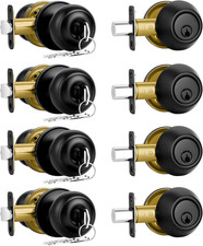 4 Pack Front Door Lock Set,Matte Black Exterior Door Lock Set
