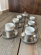 Espresso Tassen Set Zinn Set Zuckerdose 7 Teile