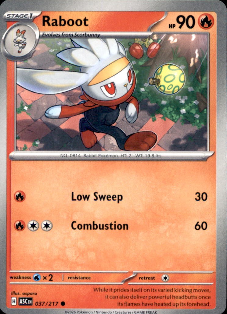 RABOOT 037/217 C POKEMON NM ASC