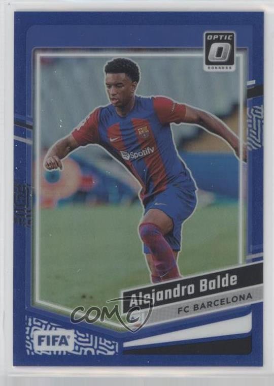 2023-24 Panini Donruss FIFA Optic Blue Prizm 83/99 Alejandro Balde #116 12wc