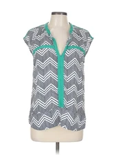 Collective Concepts Women Green Short Sleeve Blouse L