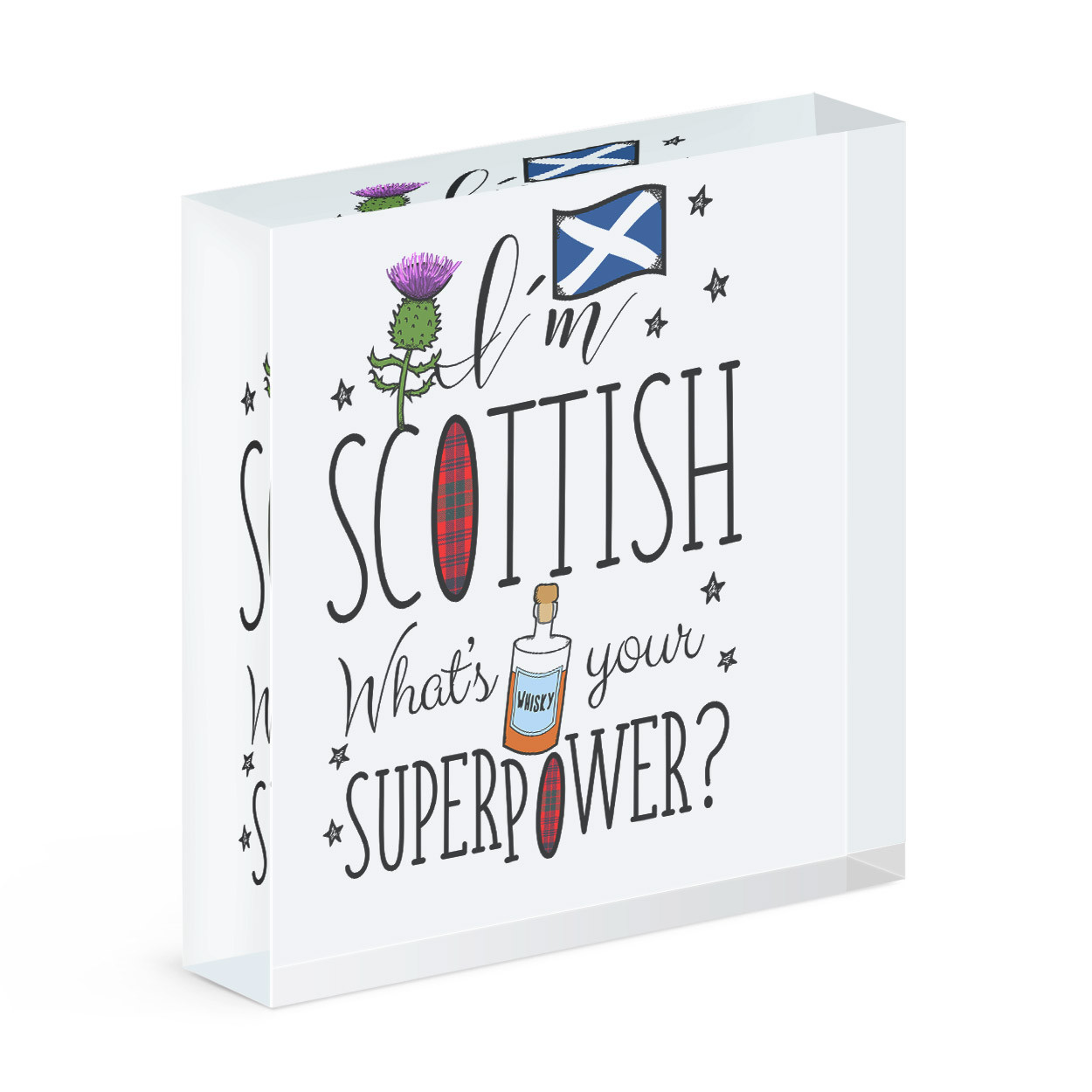 I'm Scottish What's Your Superpower Acrylic Photo Block Frame Scotland Funny