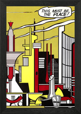 Roy Lichtenstein Pop Art Cityscape Framed Wall Art Poster Canvas Print Picture