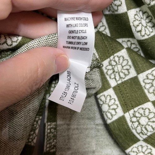 Belle du Jour Double Knit Printed Pull On Skirt Green Check Daisy Juniors Large - Picture 6 of 6