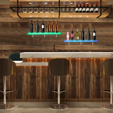 2 ?? LED Liquor Bottle Display Shelf 32" Acrylic Lighted Bar Shelf