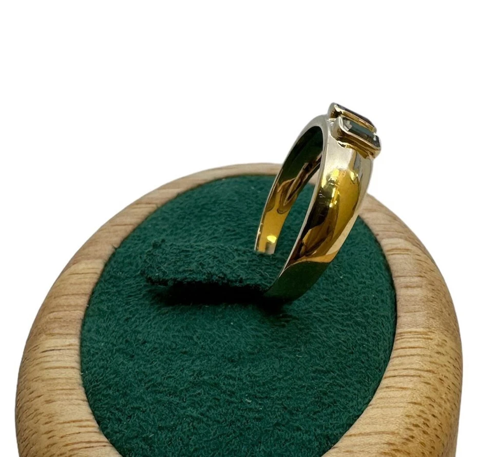 585 Gold Ring Mit Aquamarin Gr. 56 Gelbgold Rosa Blau Edelsteine 14 Karat - Bild 3 von 4