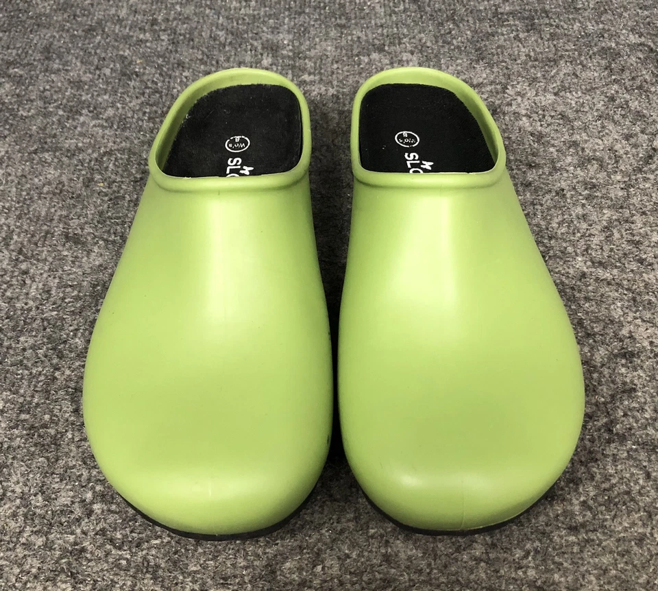 Sloggers Womens Size 8 Euro 39 Lime Green Water Proof Rubber Mule Clogs In EUC - Image 4 of 4