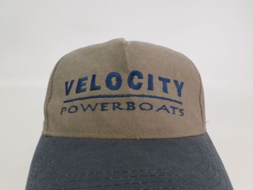 Velocity Powerboats Hat Cap Marine Racing Fishing Strapback Sage Green Blue - Afbeelding 1 van 6