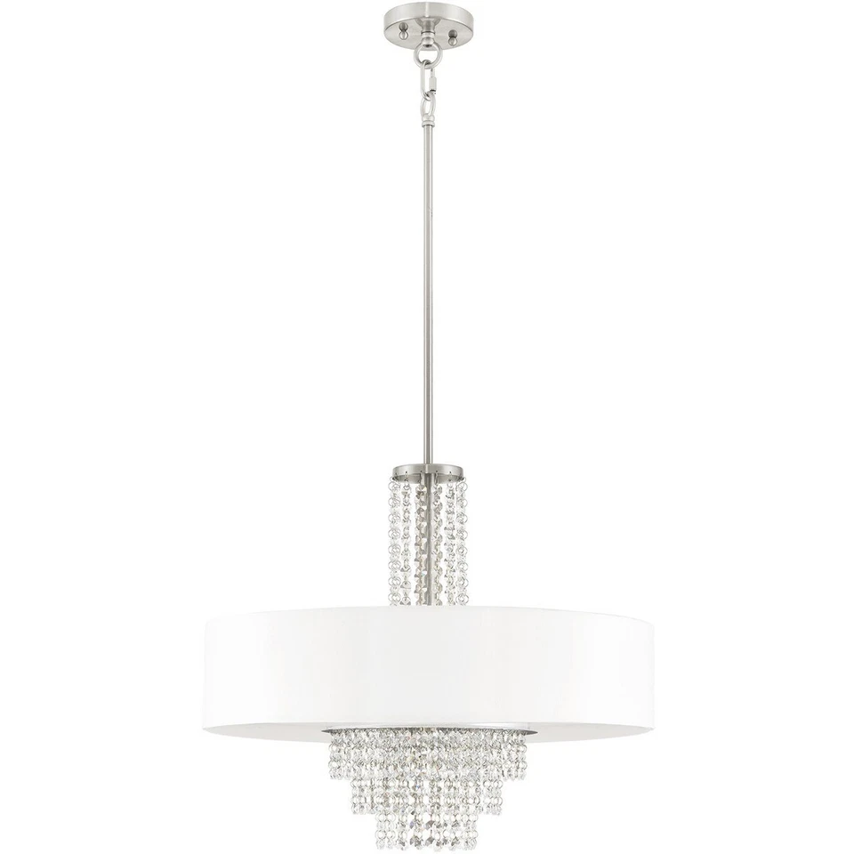 Livex Lighting 51033-91 水晶四灯吊灯 Carlisle - 拉丝镍 — 第 3/4 张图片