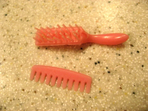 Vintage Barbie Pink Comb and Brush Set 1960's
