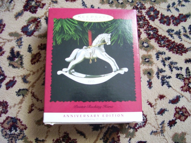 Hallmark Ornament Pewter Rocking Horse 1995 Anniversary Edition