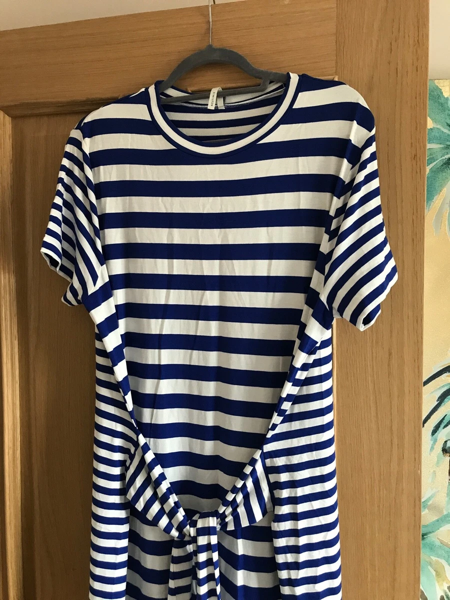 Royal blue striped dress top