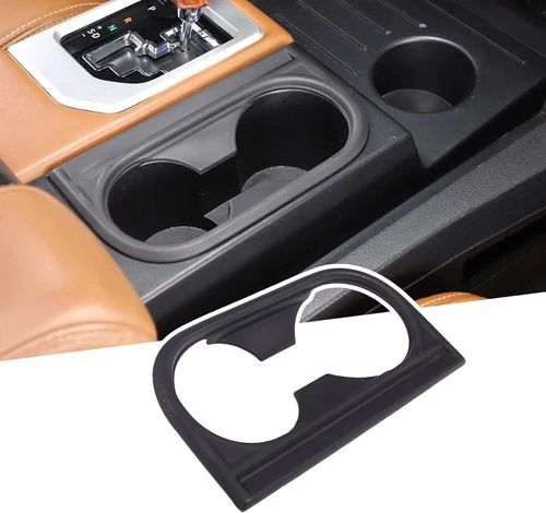 Matte Black Central Front Cup Holder Panel Cover Trim ABS Fits 14-21 Tundra