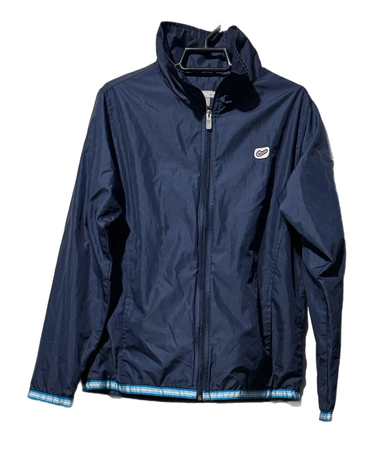 Nike (J) Men’s Windbreaker Jacket Sz XL Navy Blue Zip Logo Y2K 2001 Vtg Rare EUC