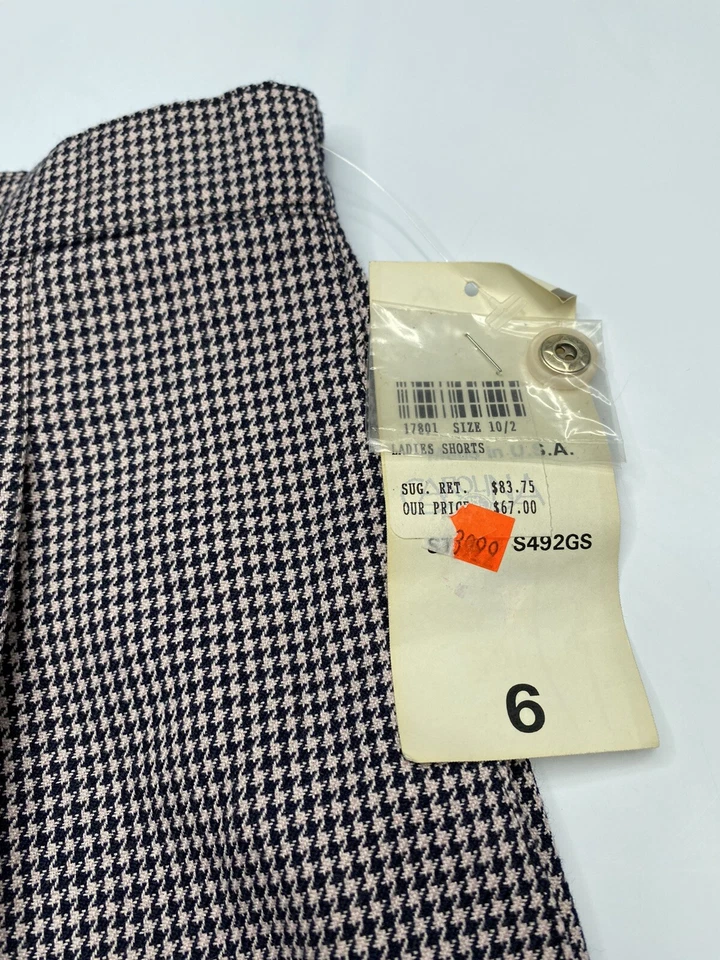 M Sportfolio By Marcia Women’s Size 6 Golf Shorts Purple Check Print NWT VTG - Image 4 of 4