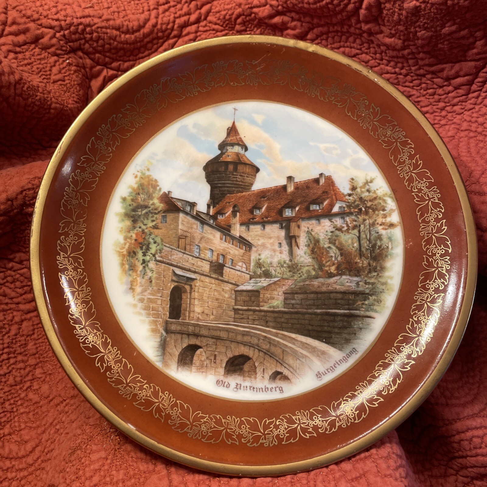 Antique Three Crown China Germany Nuremberg Burgeingang Collectible Plate