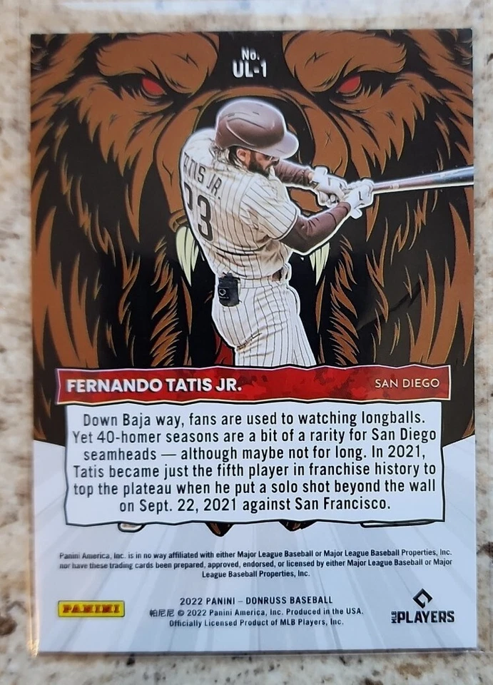 SP /149 2022-23 FERNANDO TATIS JR. DONRUSS BASEBALL RED UNLEASHED PARALLEL HOLO - Image 4 of 4