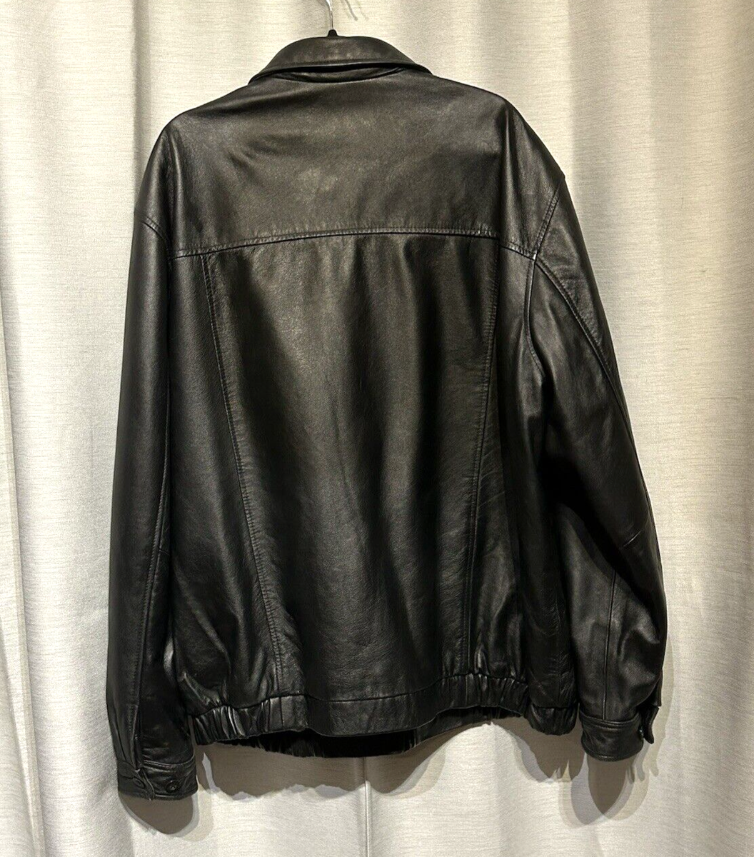 CHAPS Ralph Lauren Lined Jacket, Black, 100% Leather, Full
