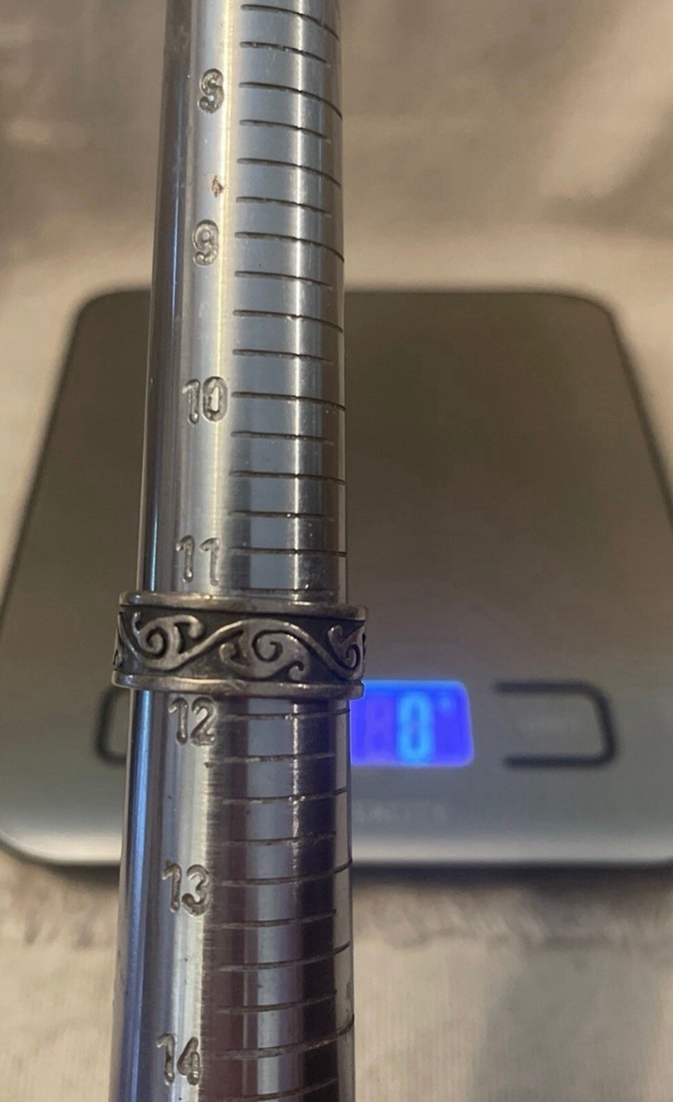 Scroll Vine Sterling Silver Mens Ring - image 8