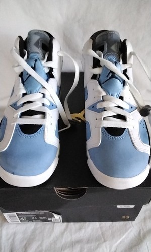 Size 4.5 Youth - Nike Jordan 6 Retro GS Mid UNC WHITE, BLUE