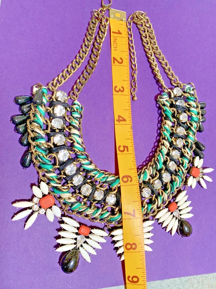 Impresionante conjunto de 2 pendientes collar cristal con cuentas coral blanco aguamarina combo en caja Foto 4 de 4