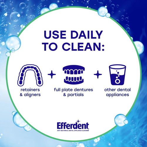 Efferdent Retainer & Denture Cleaner Tablets Minty & Fresh Clean 126 Ct 2 PACK - Picture 10 of 12