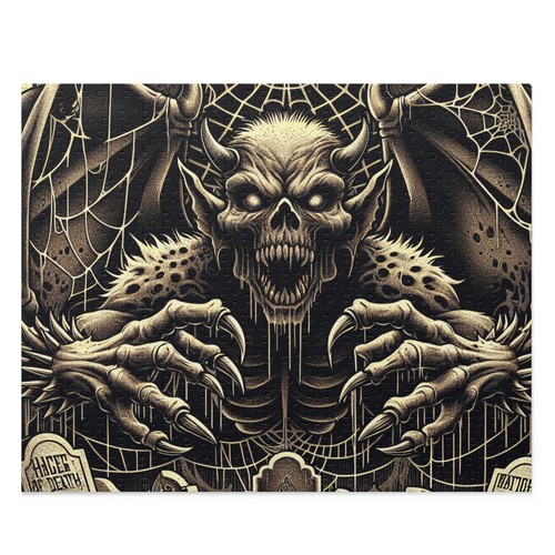 Puzzle (500 pieces) Gargoyle Vintage Style Stippled Horror Heavy Metal Style - Picture 2 of 4