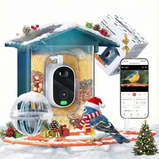 2.5K Smart Bird Feeder with Camera Solar Powered, AI Bird Species Identification