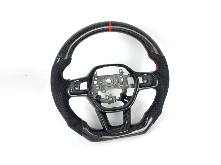 PARA HONDA CIVIC 2022-2024 VOLANTE REAL FIBRA CARBONO Y CUERO Foto 4 de 4