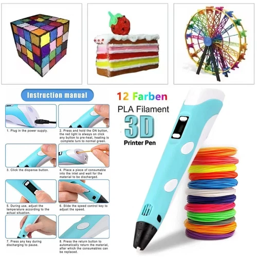 Kids 3D Pens Set 3D Printing Pen with 12 Colors 120ft PLA Filament Gift - Picture 1 of 14