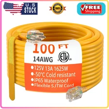 HUANCHAIN 100 ft 14/3 Gauge Heavy Duty Outdoor Extension Cord Waterproof