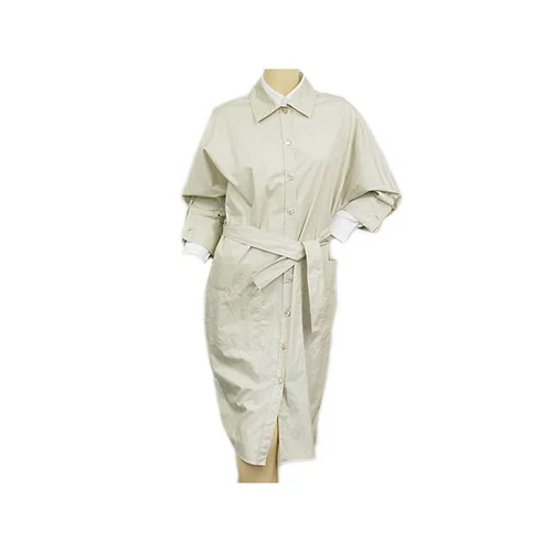 HERMÈS Autentico Abito Hermes Cotone Greige Donna Taglia 38 Made in France