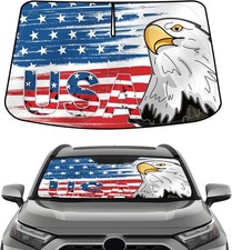 Windshield Sun Shade Sunshade for 2019-2024 2025 Accessories Thicken USA Flag