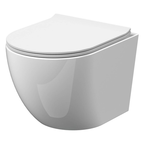 Anas Magna Rimless Pan With Geberit Duofix 0.82 Alpha Wc Frame Chrome Flush Plat - Picture 6 of 13