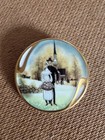 P. Buckley Moss Anna Erinna Porcelain Round Art Brooch Pin Signed — photo 3