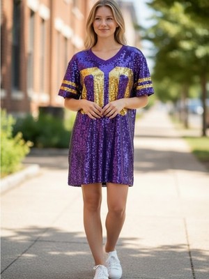 Anna & Ava LSU Tigers Gameday Ready Purple and Gold Sequin Mini Dress Size S / M