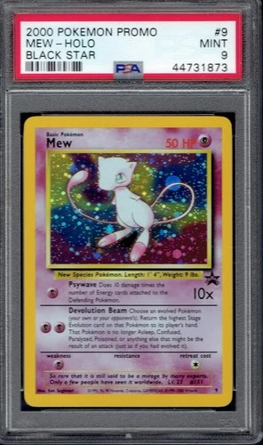 2000 Pokémon Mew Holo 9/53 PSA 9 (WOTC Black Star Promos)