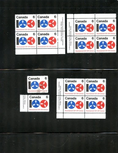 LOT 35094 MINT NH 542 3 PLATE BLOCKS 2 FDC  CANADA