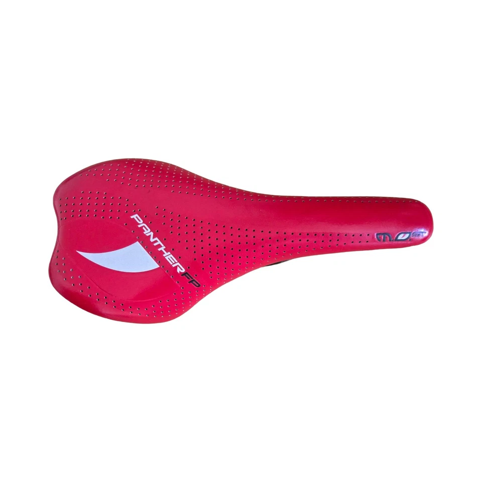 Sillín de bicicleta de carretera Pinarello Most Panther FP rojo carbono NOS retro Foto 4 de 4