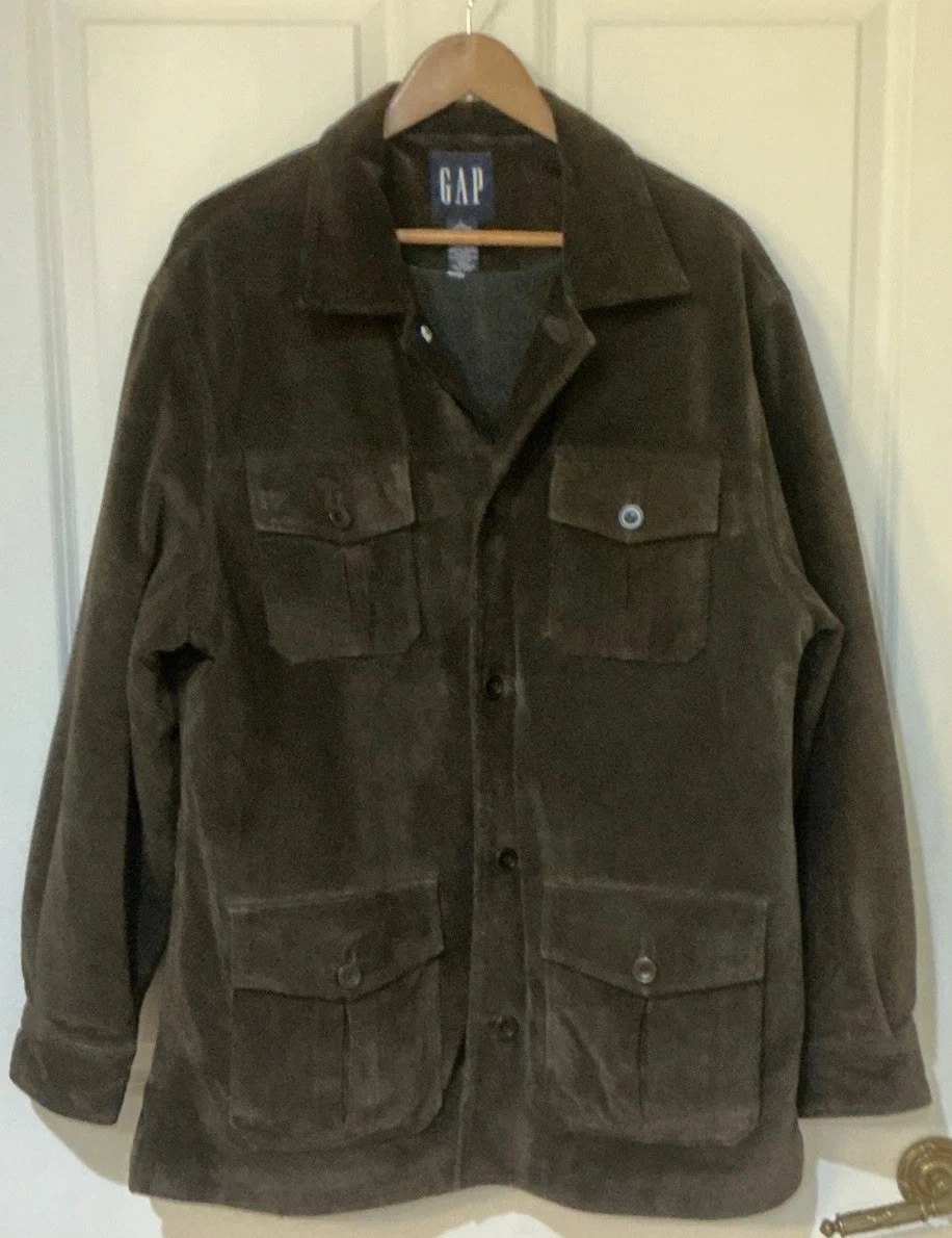 Vtg 90s/Y2K Gap “Blue Label Era” Split-Suede Relaxed-Fit Leather Jacket Mens L - product detail image 10