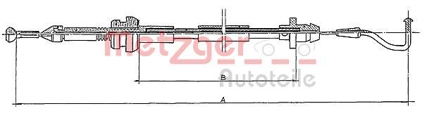 Original Metzger Throttle Cable 11.087 for Seat VW
