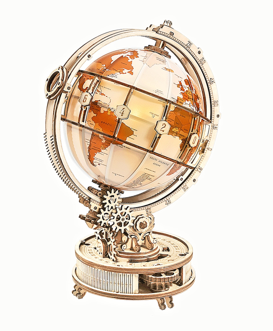 ROKR Luminous Globe 3D Wooden Model Kit ST003