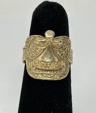 Custom 14k Gold Equestrian Saddle Ring - Heavy - Women’s Size 4.5